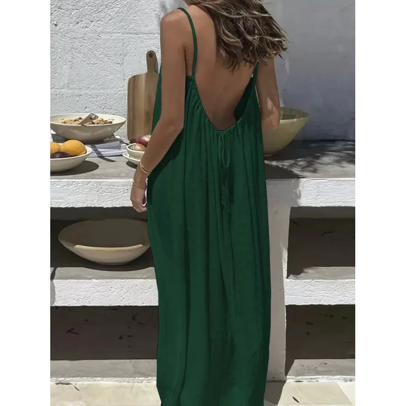 Strapless Backless Loose Maxi Dress