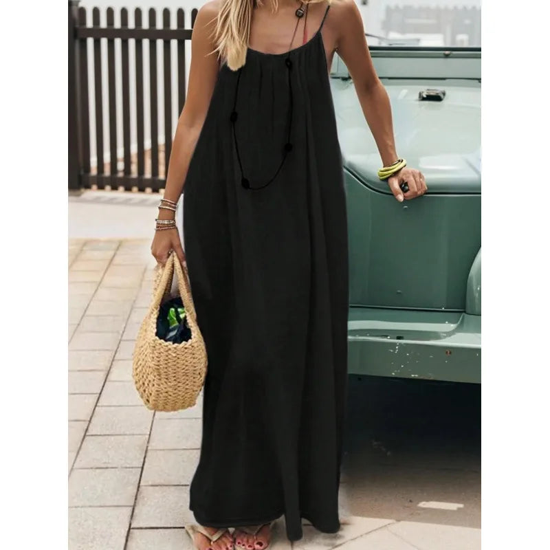 Strapless Backless Loose Maxi Dress