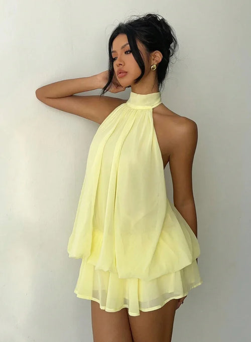 Backless Halter Tie-Waist Summer Dress