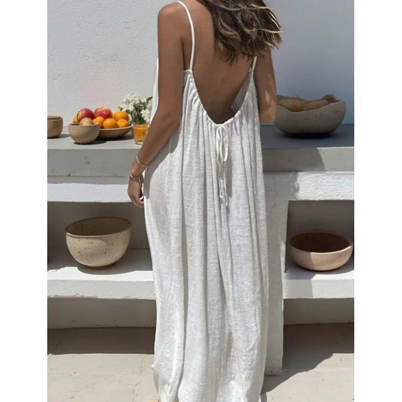 Strapless Backless Loose Maxi Dress